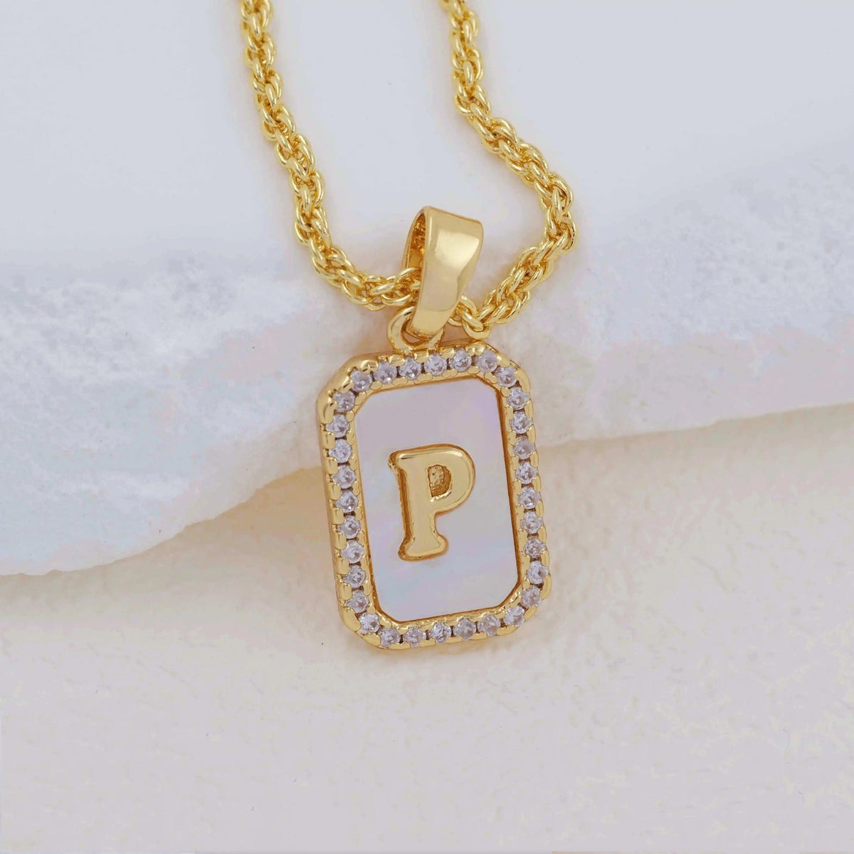 Shell Initial Pendant Necklace