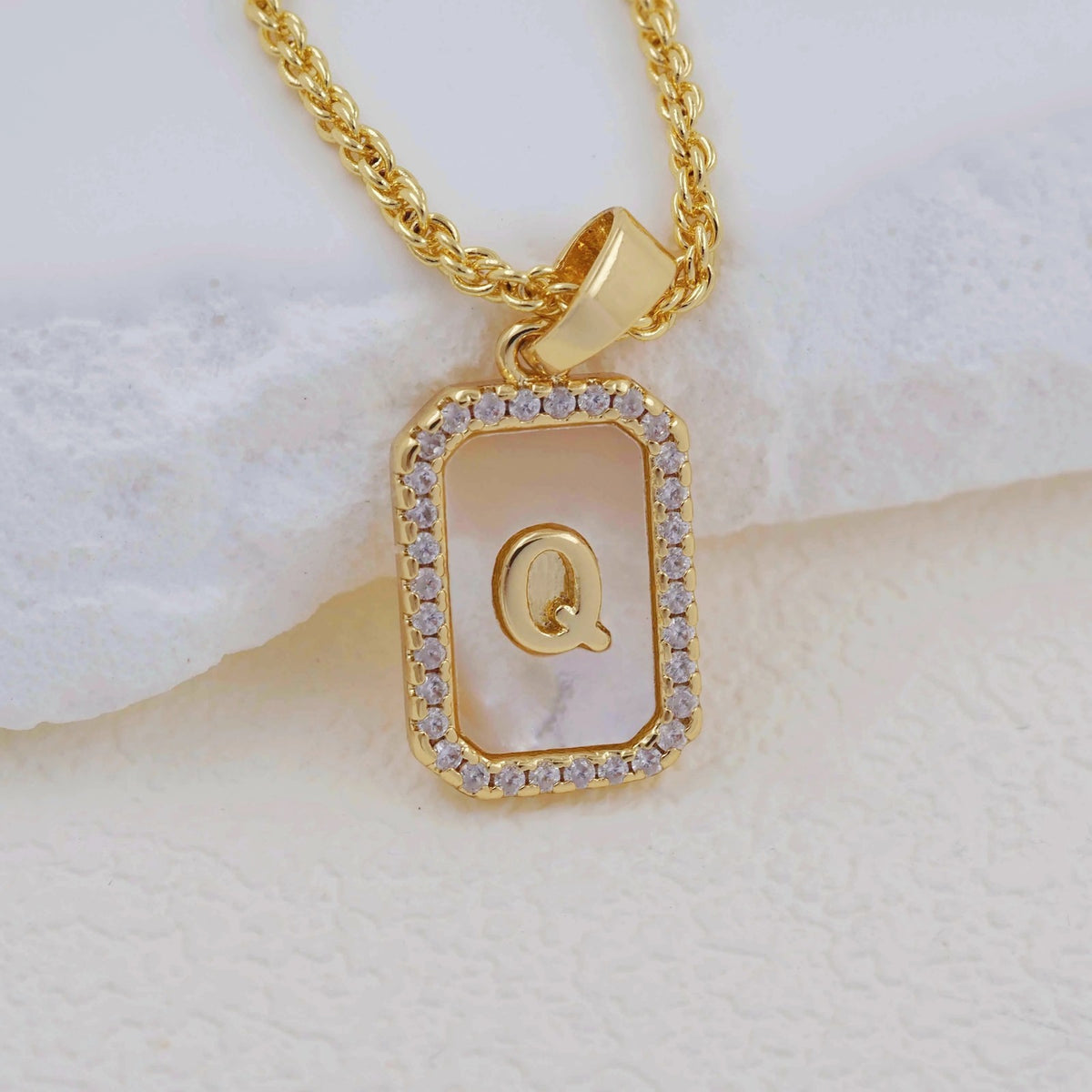 Shell Initial Pendant Necklace