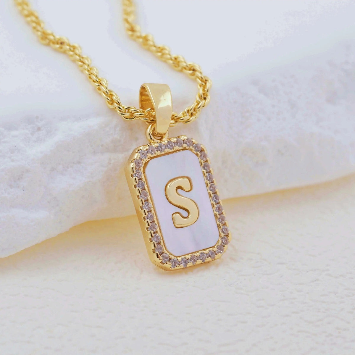 Shell Initial Pendant Necklace