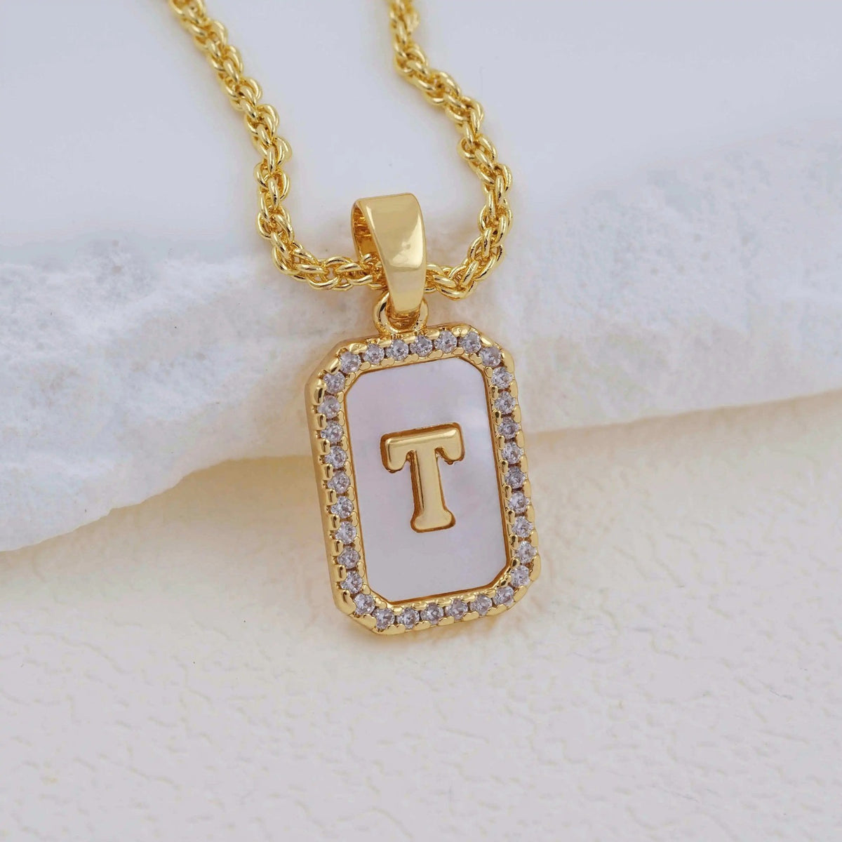 Shell Initial Pendant Necklace