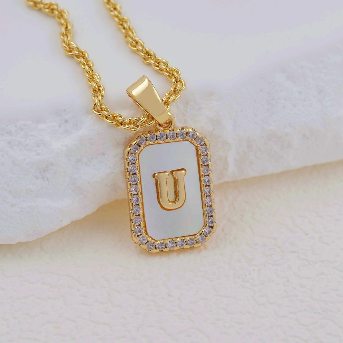 Shell Initial Pendant Necklace