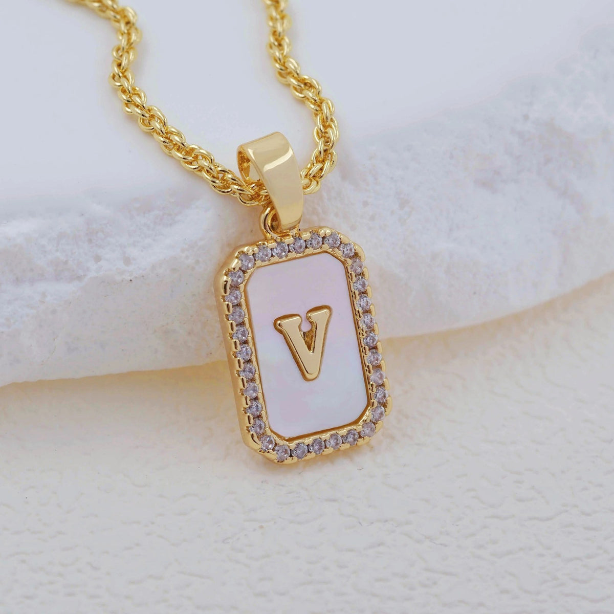 Shell Initial Pendant Necklace