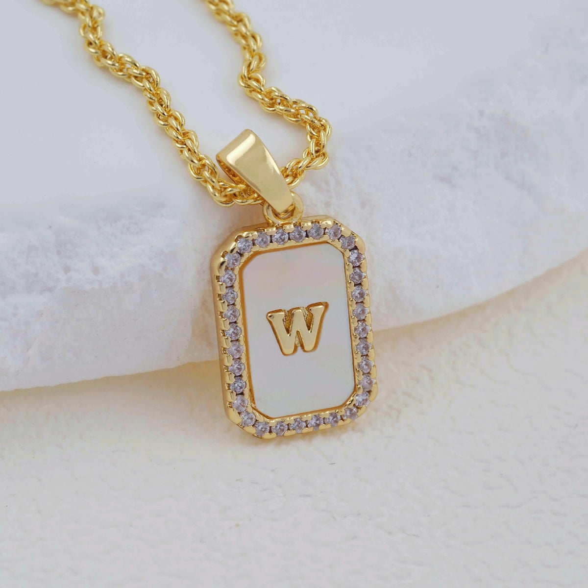Shell Initial Pendant Necklace