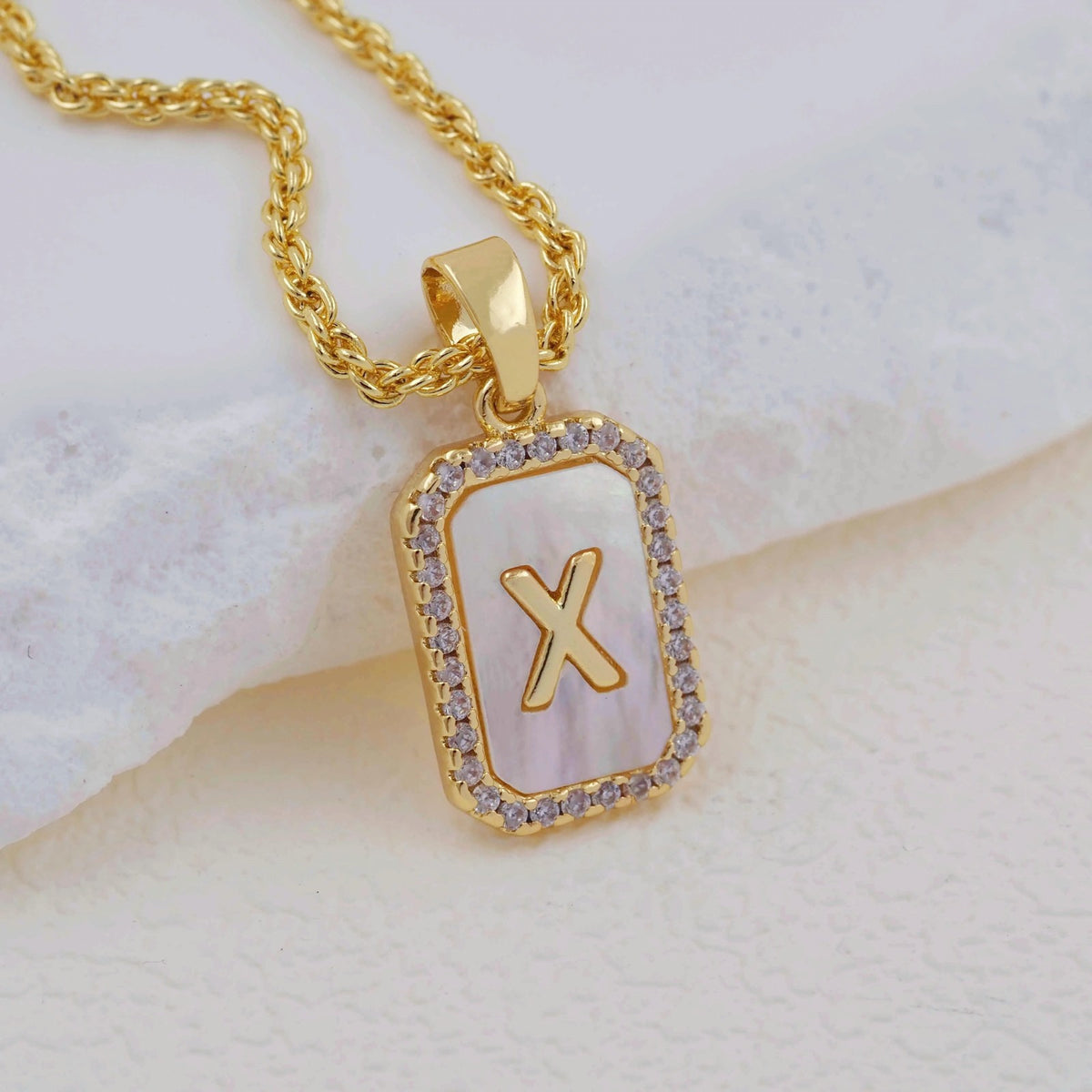 Shell Initial Pendant Necklace