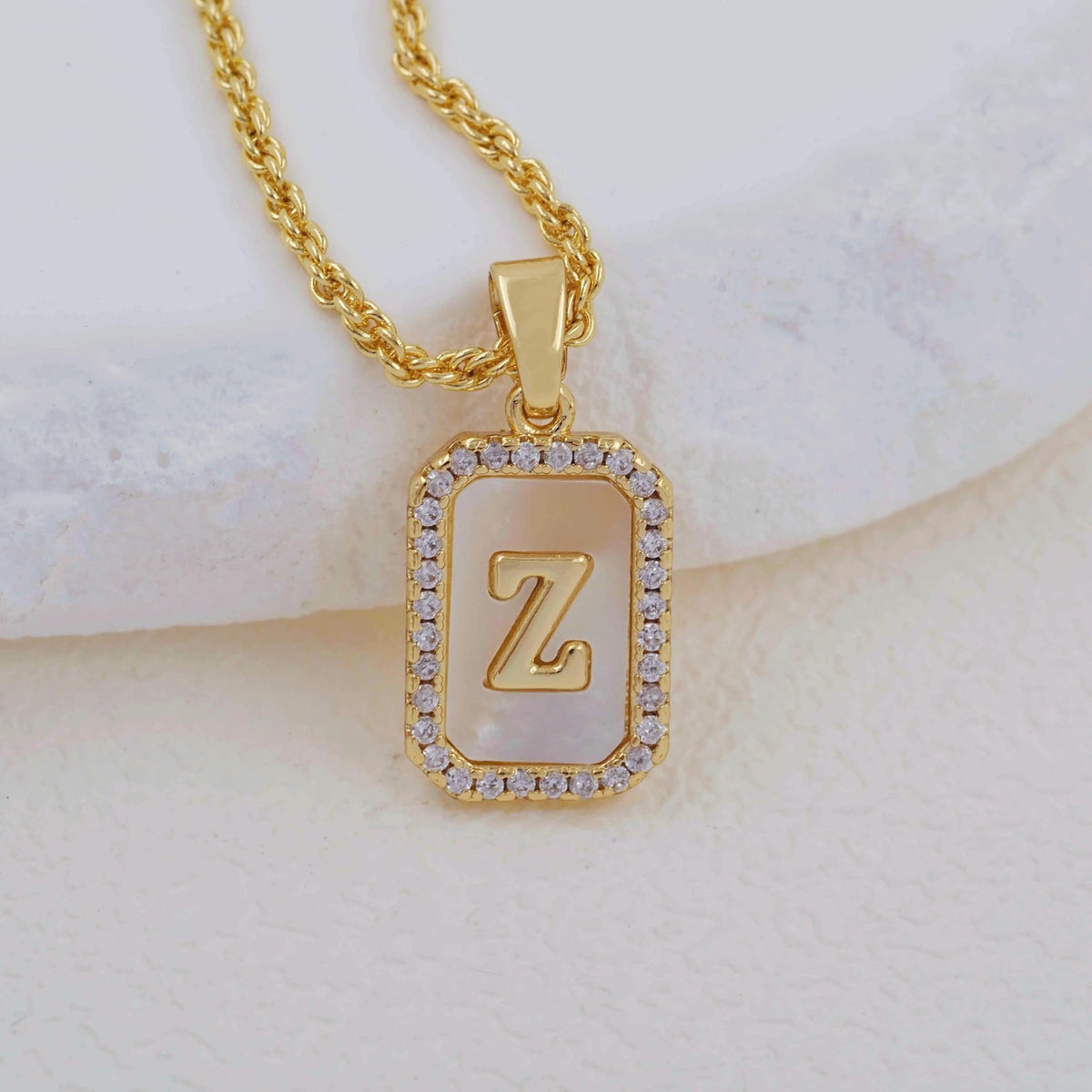 Shell Initial Pendant Necklace