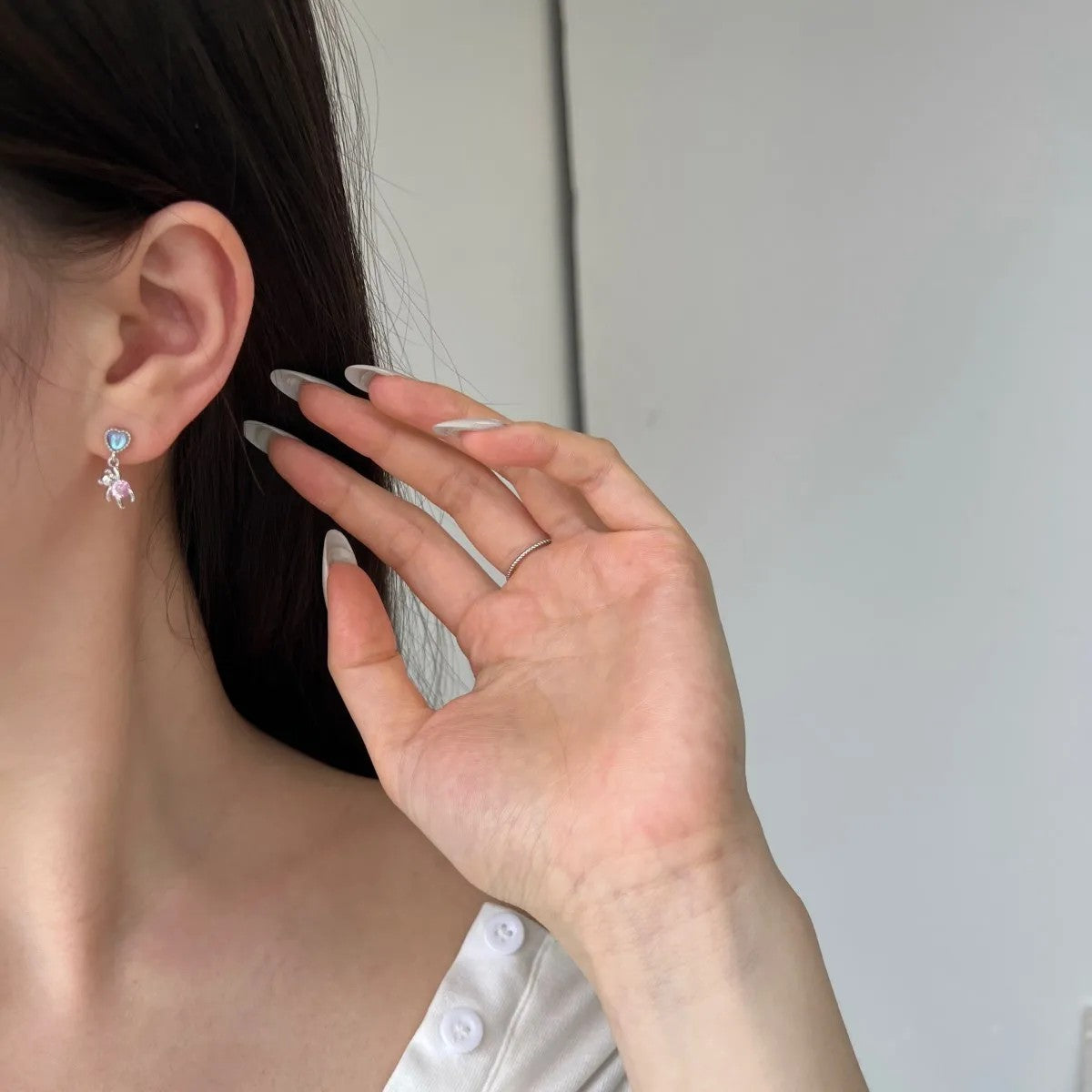 Heart & Bear Drop Earrings