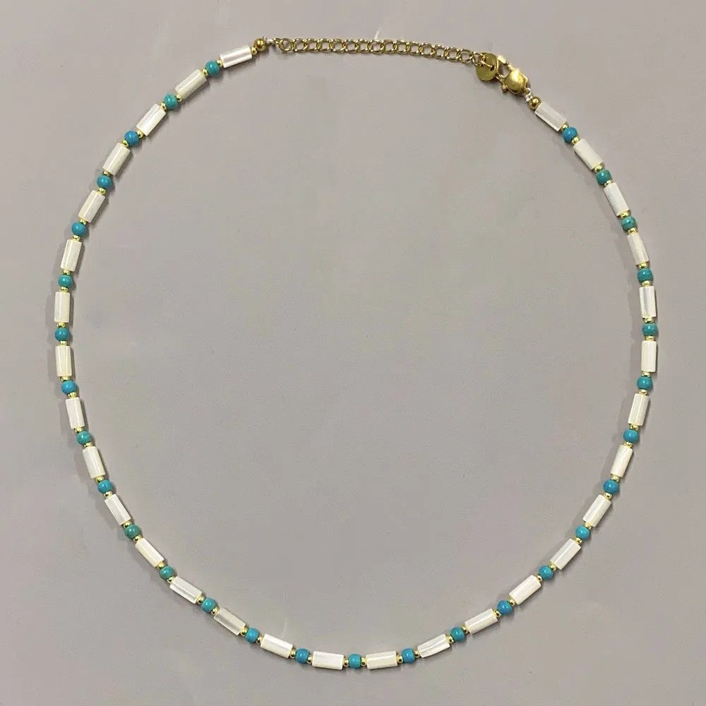 Multi-Strand Coral & Jade Beaded Necklace