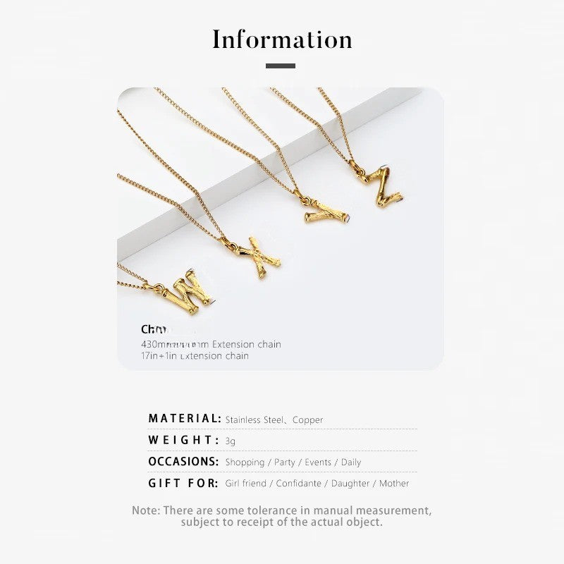 Bamboo Initial Pendant Necklace