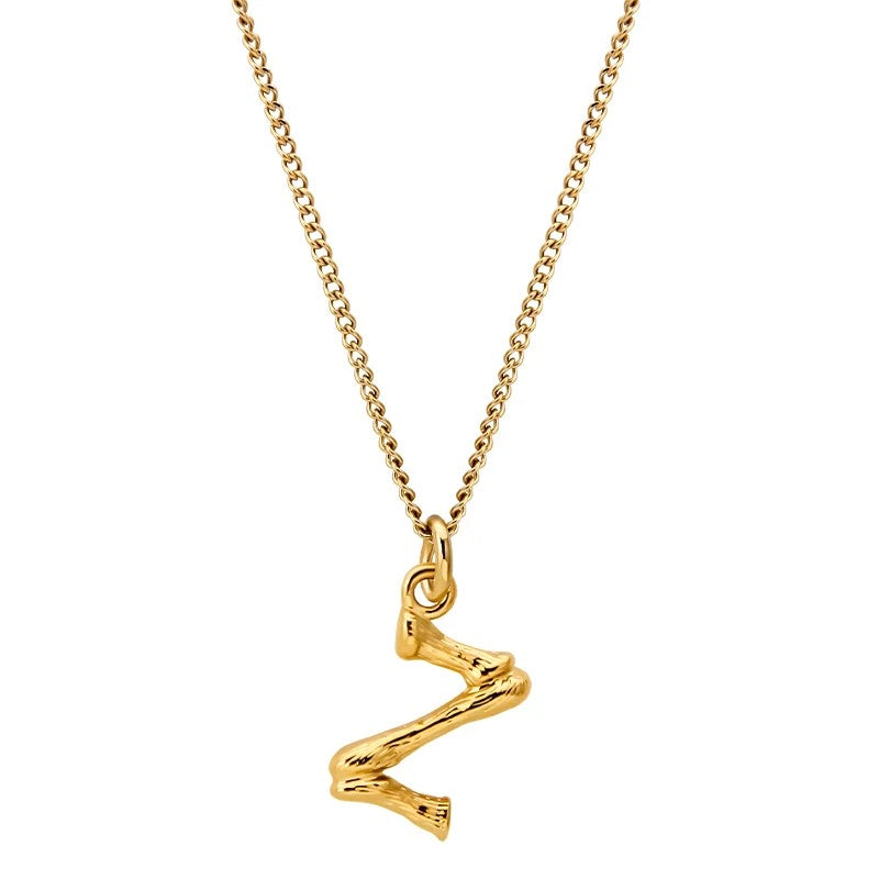 Bamboo Initial Pendant Necklace