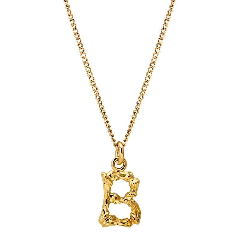 Bamboo Initial Pendant Necklace
