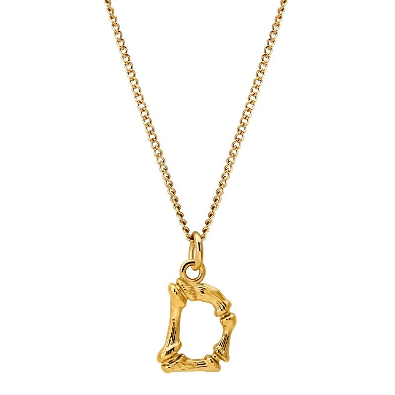 Bamboo Initial Pendant Necklace