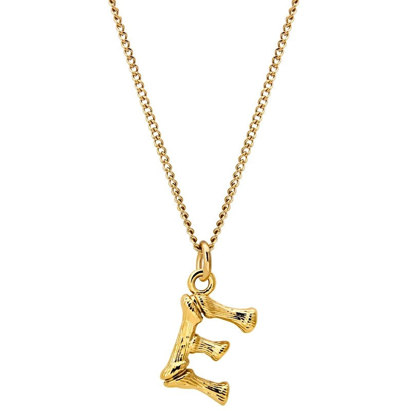Bamboo Initial Pendant Necklace