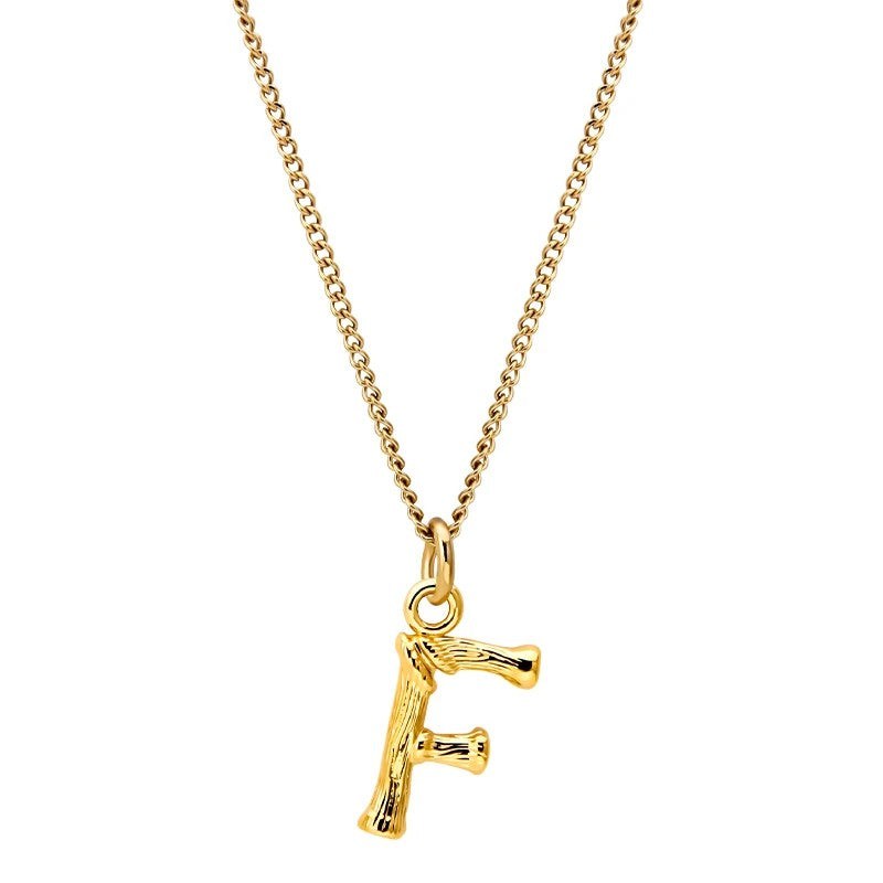 Bamboo Initial Pendant Necklace