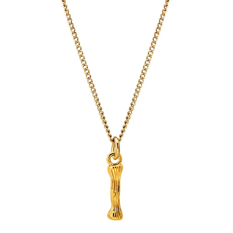 Bamboo Initial Pendant Necklace