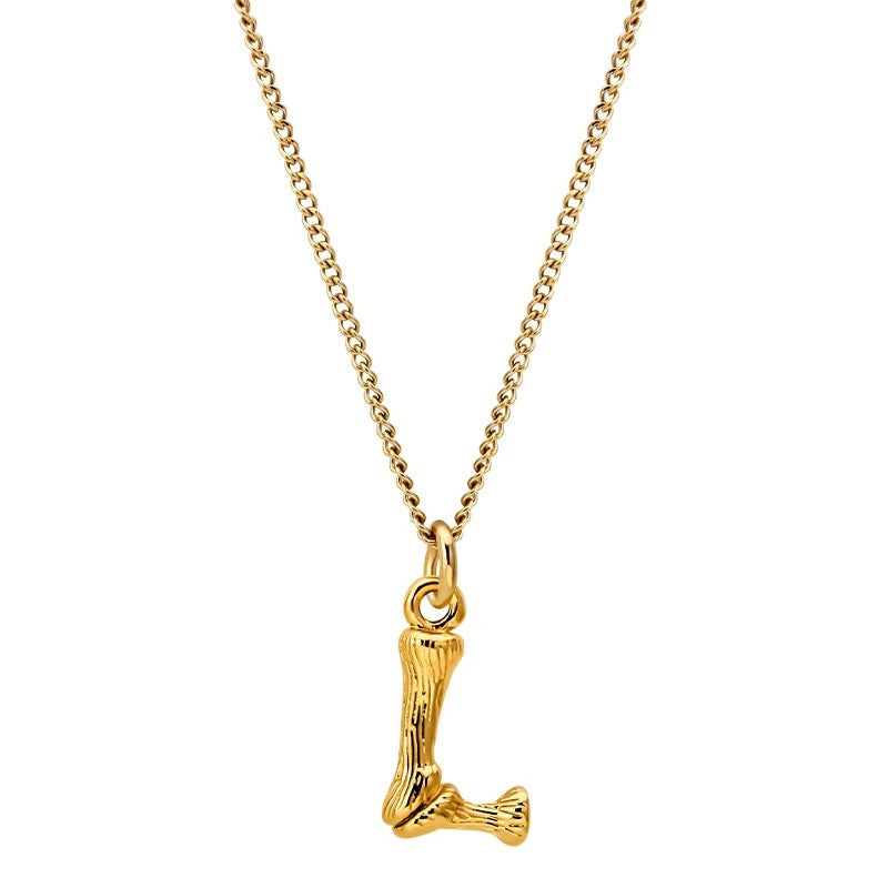 Bamboo Initial Pendant Necklace