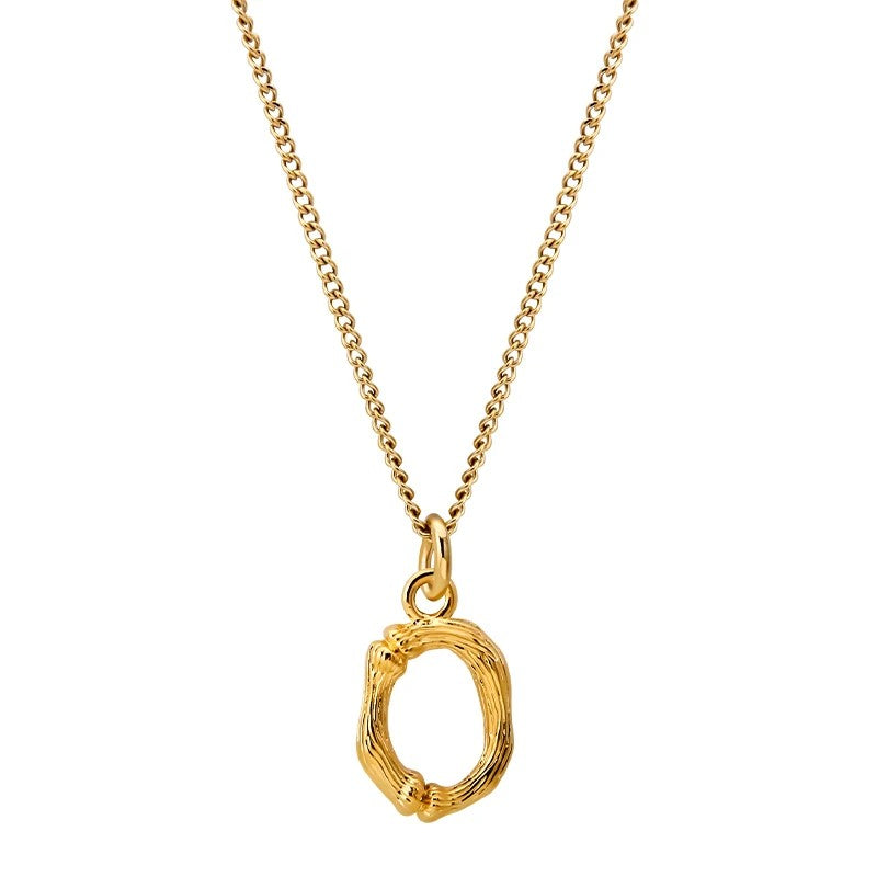 Bamboo Initial Pendant Necklace