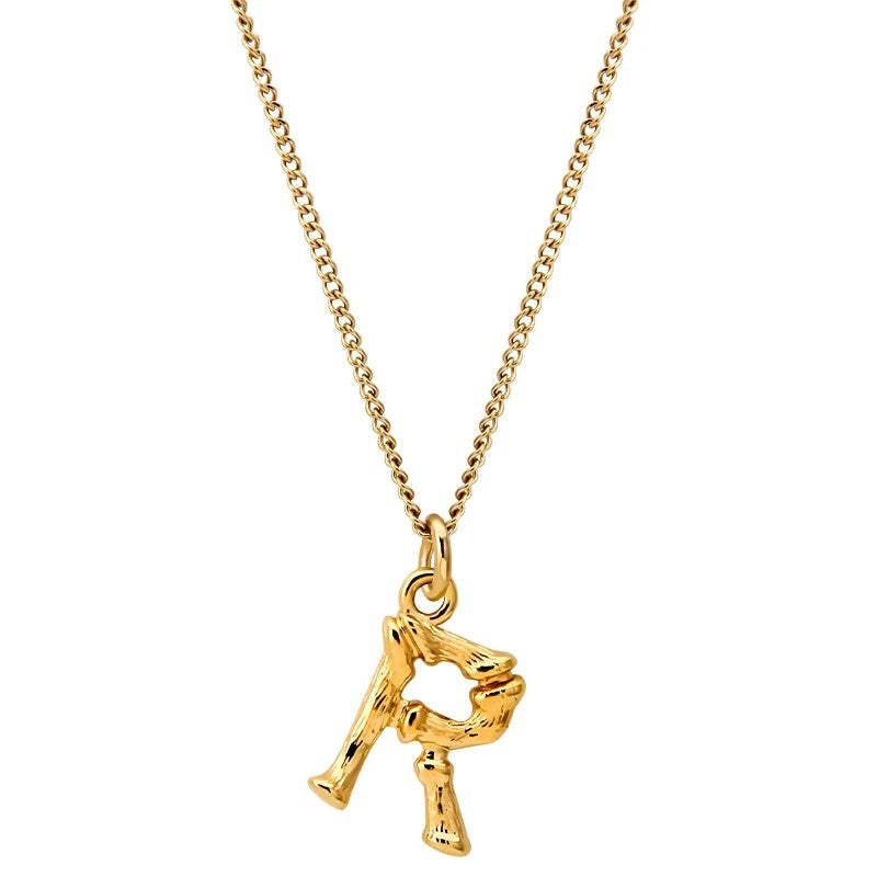 Bamboo Initial Pendant Necklace
