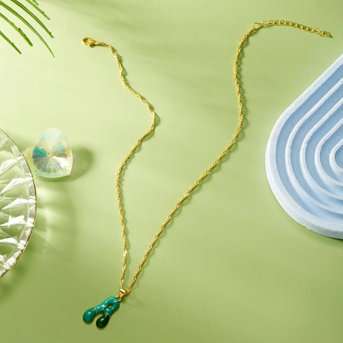 Colorful Puffy Initial Necklace