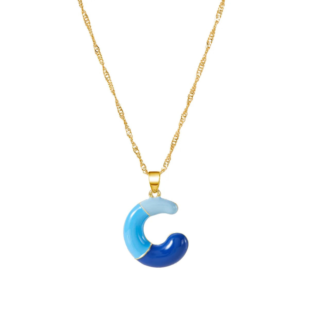 Colorful Puffy Initial Necklace