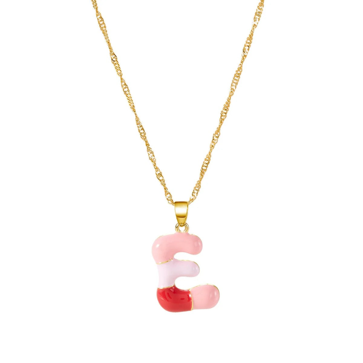 Colorful Puffy Initial Necklace