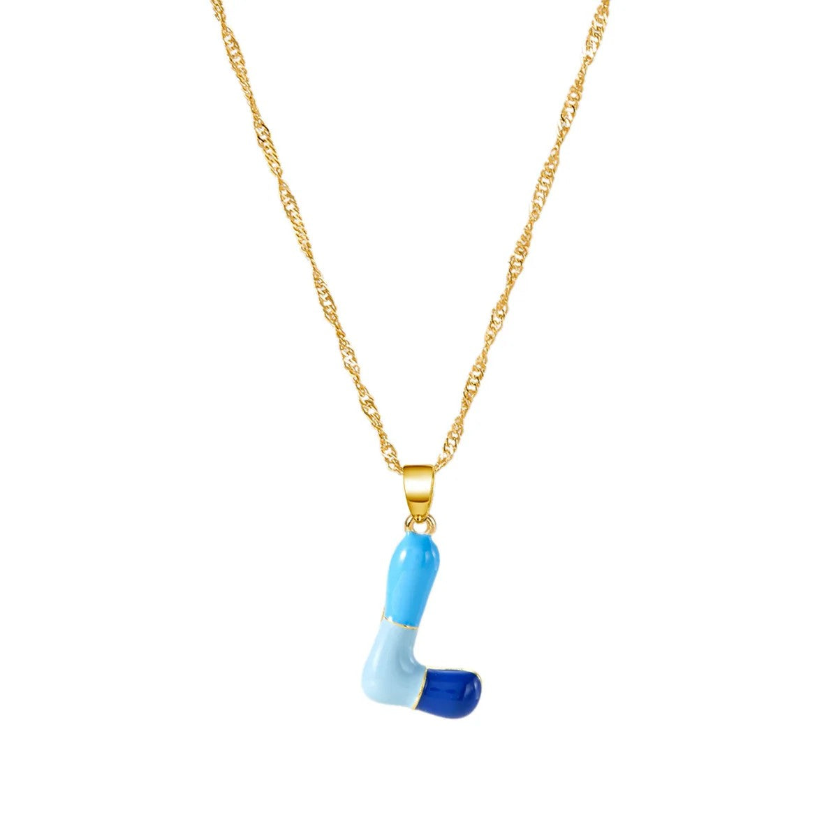 Colorful Puffy Initial Necklace
