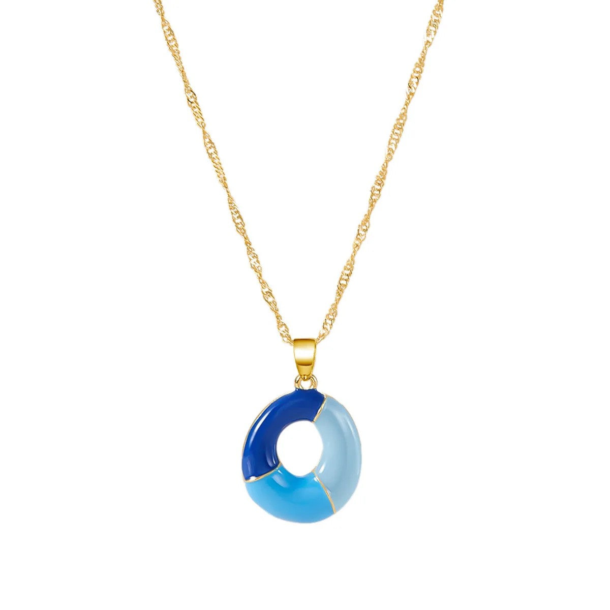 Colorful Puffy Initial Necklace