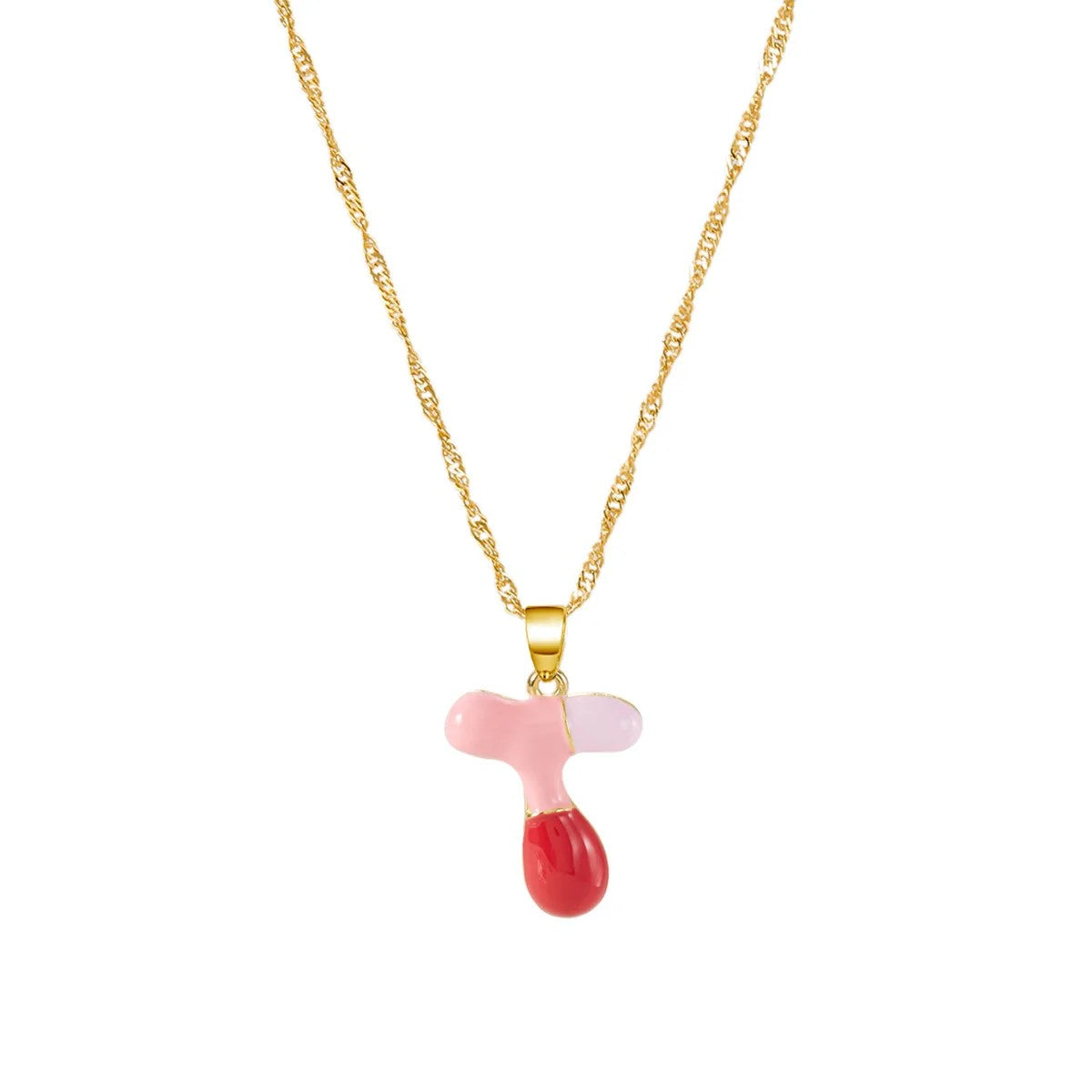 Colorful Puffy Initial Necklace
