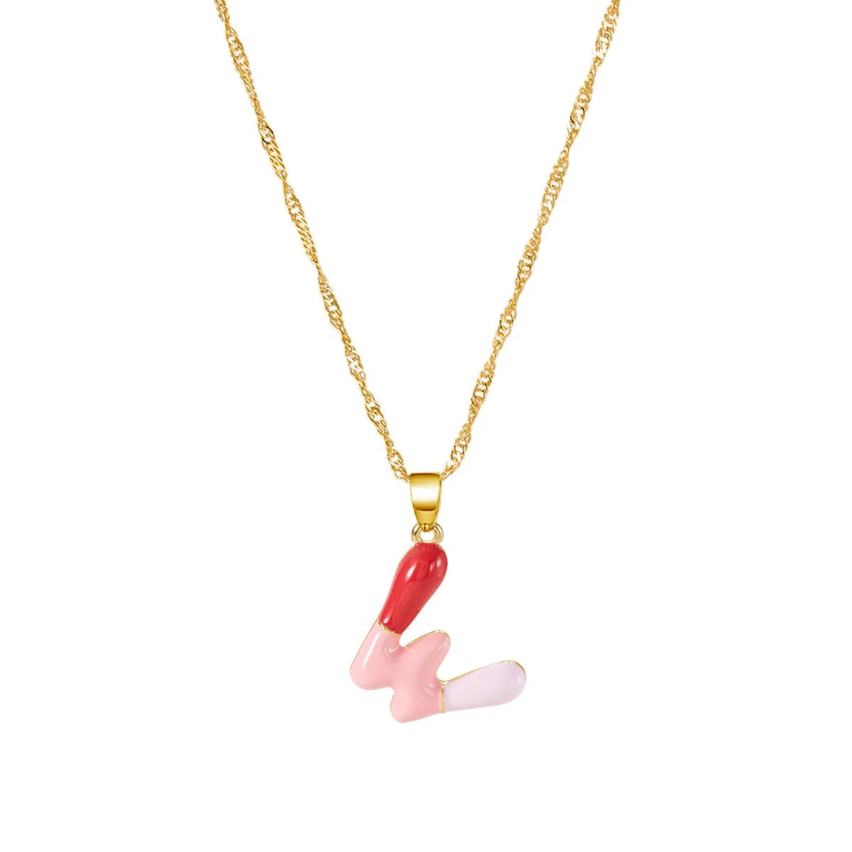 Colorful Puffy Initial Necklace