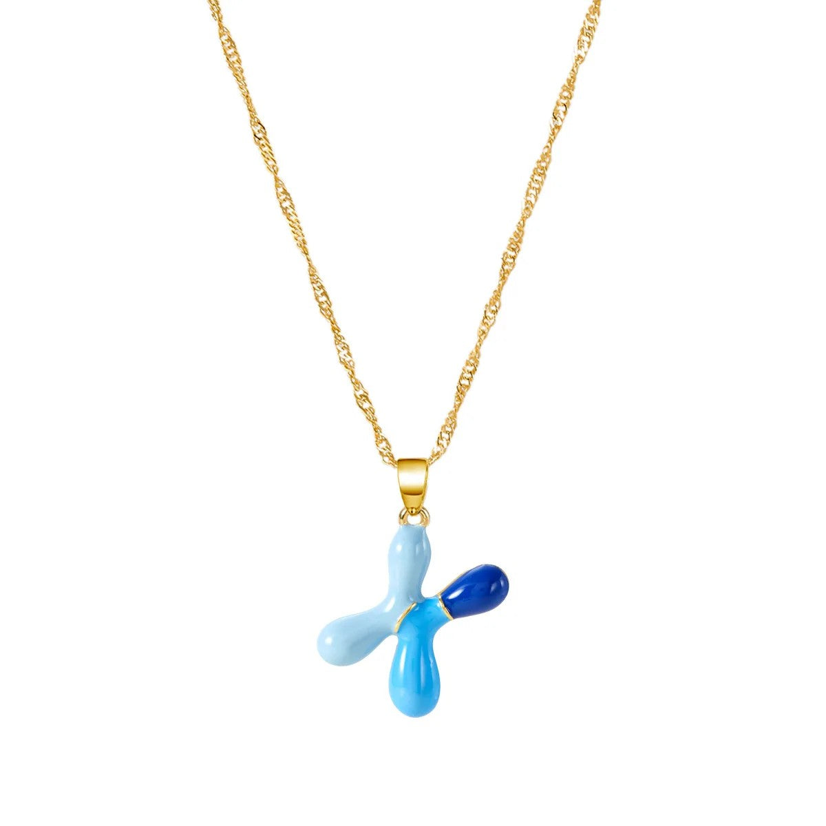 Colorful Puffy Initial Necklace