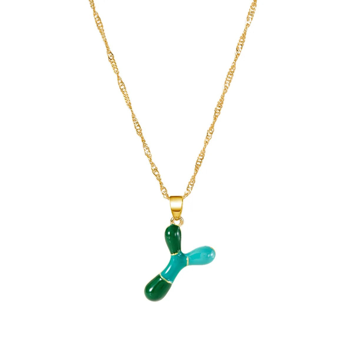 Colorful Puffy Initial Necklace