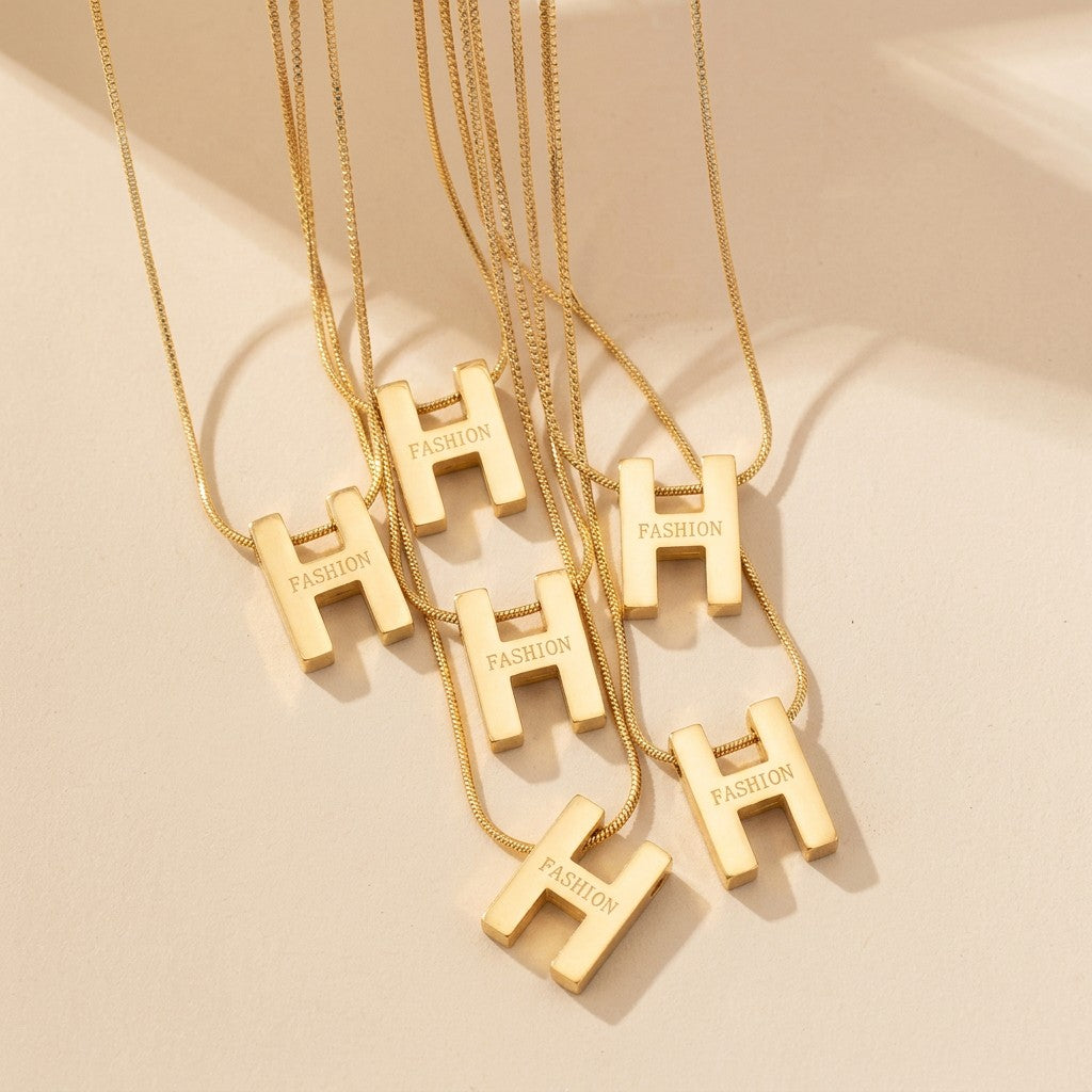 H Letter Charm Necklace
