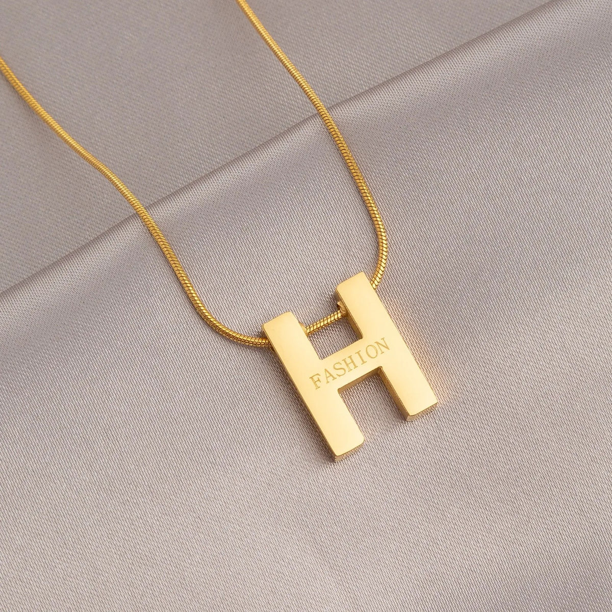 H Letter Charm Necklace