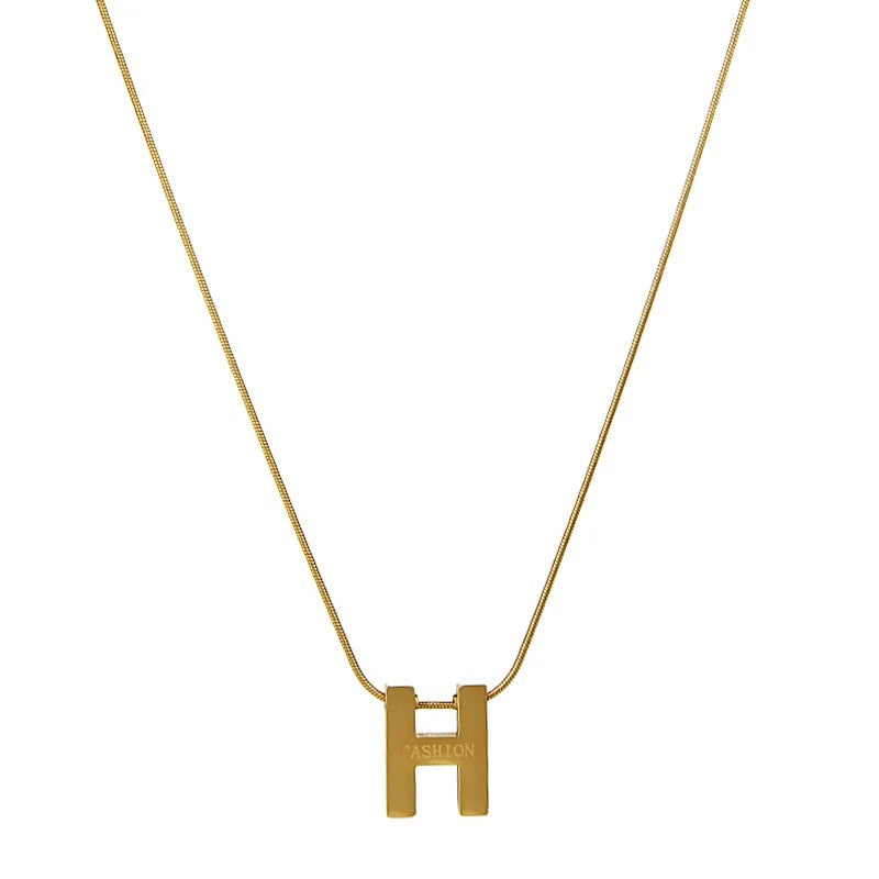 H Letter Charm Necklace