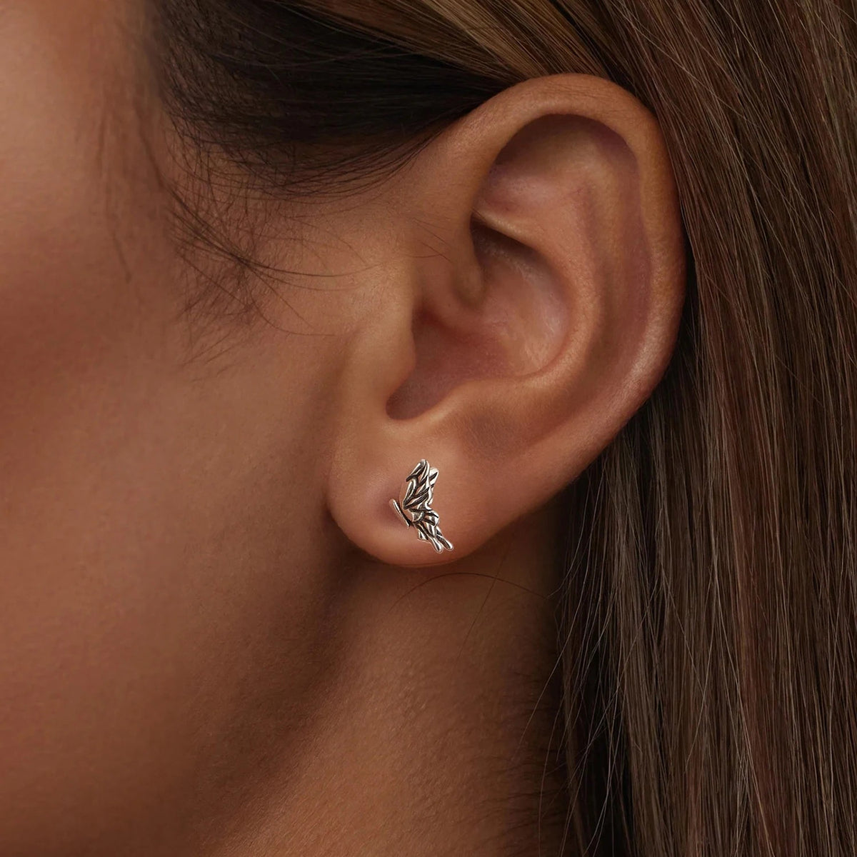 Bear Heart Crystal Stud Earrings