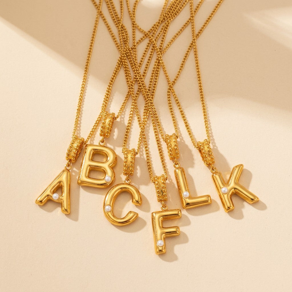 Layered Initial Cross Necklace