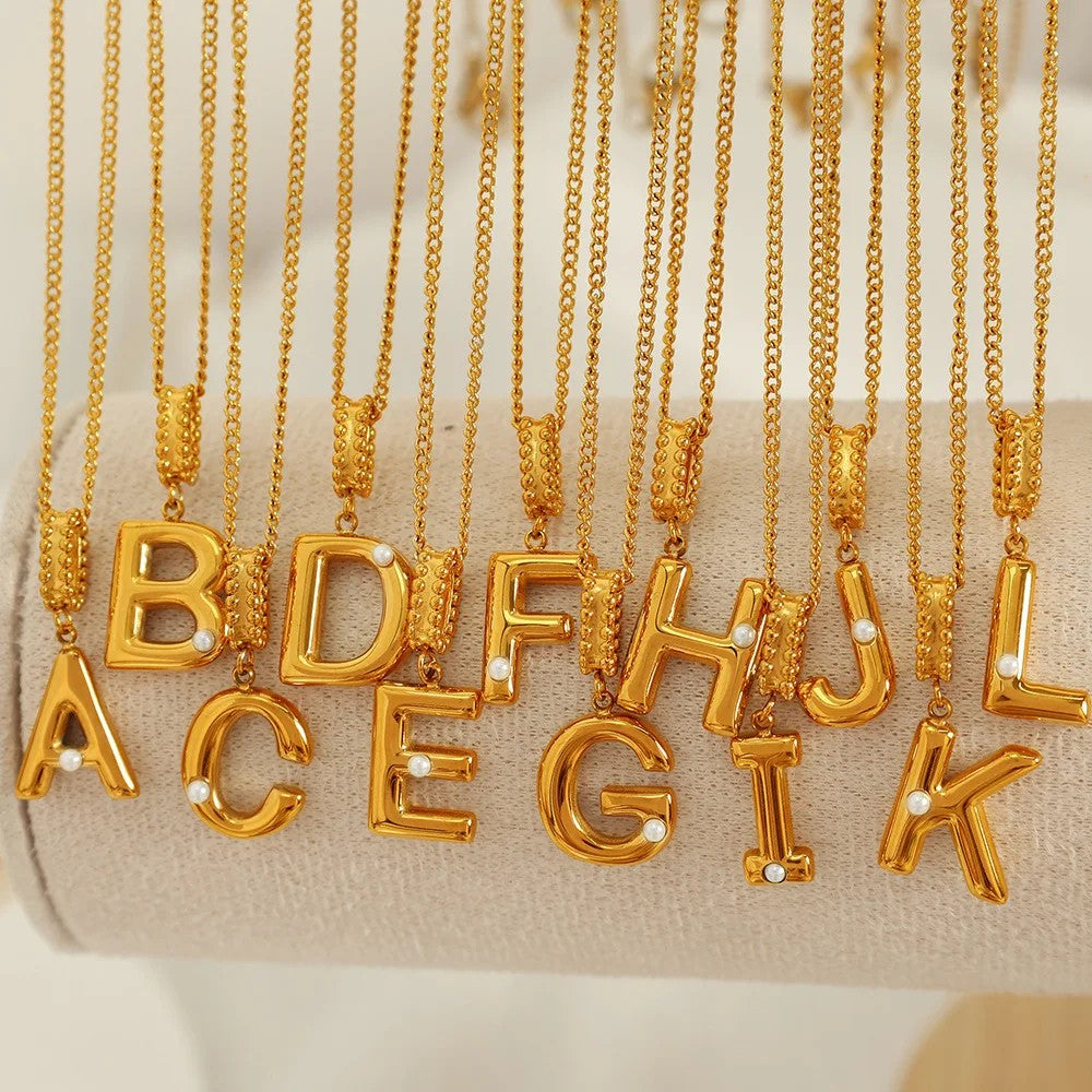 Layered Initial Cross Necklace