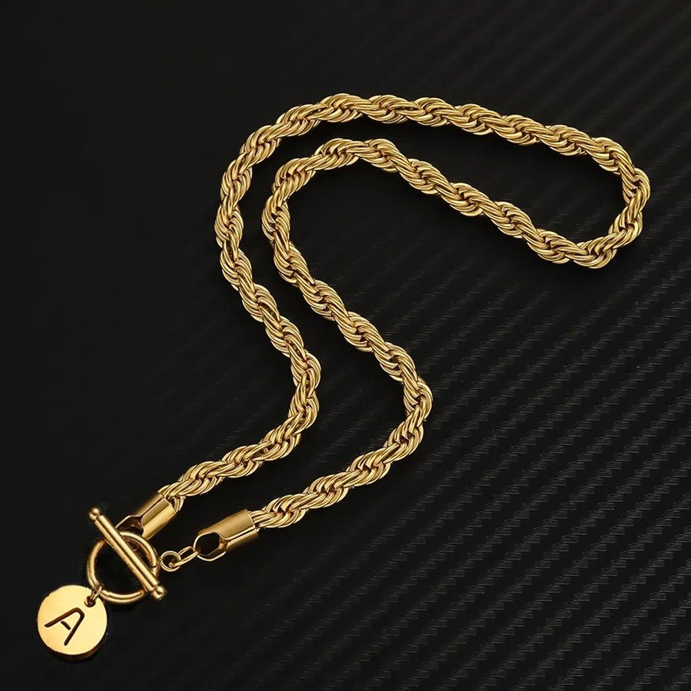 Initial Rope Chain Necklace