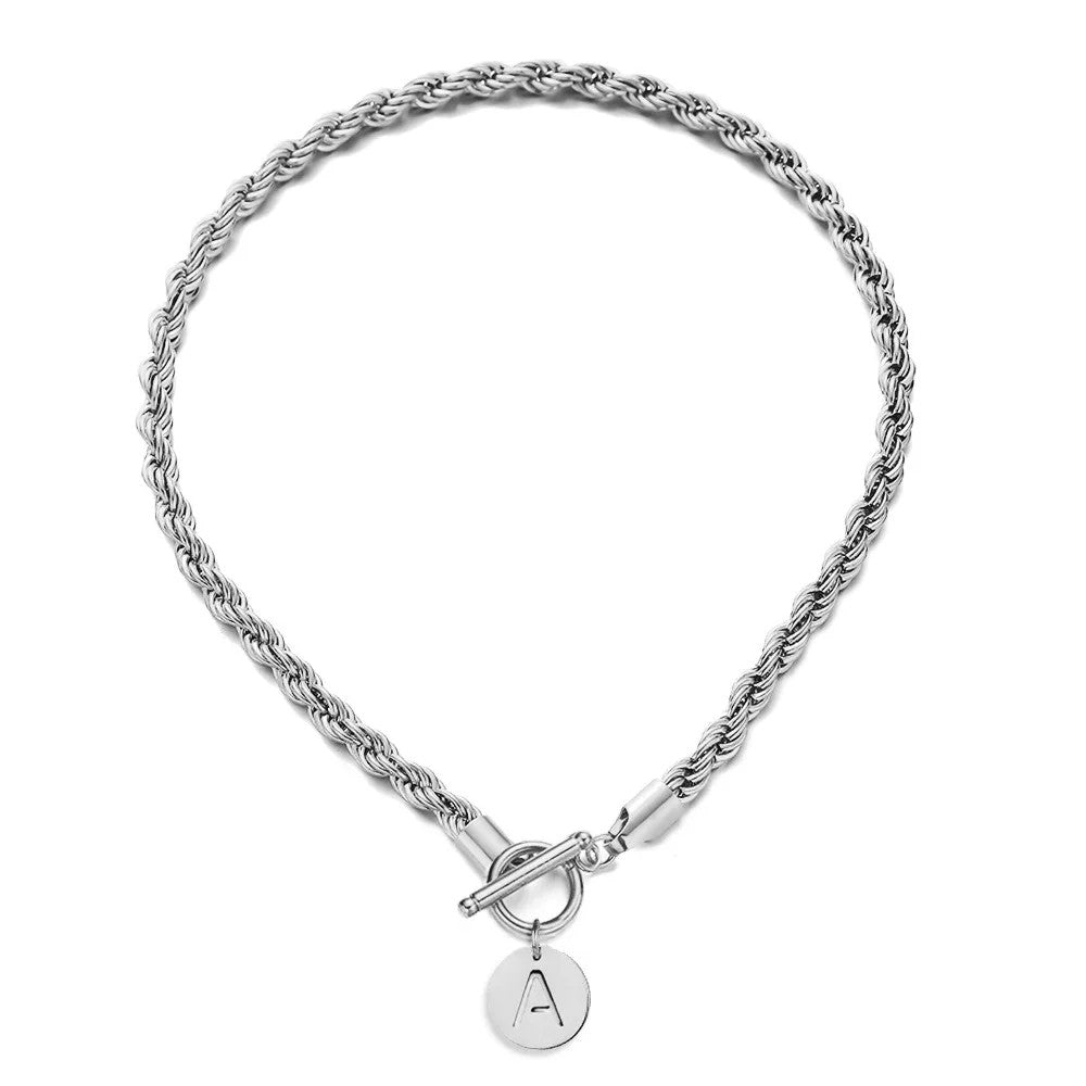 Initial Rope Chain Necklace