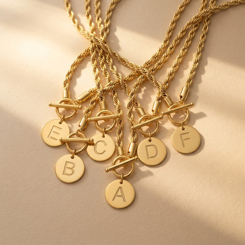 Initial Rope Chain Necklace