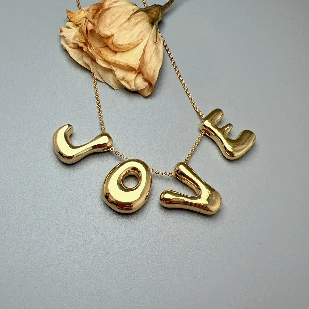 Red Enamel Initial W Necklace
