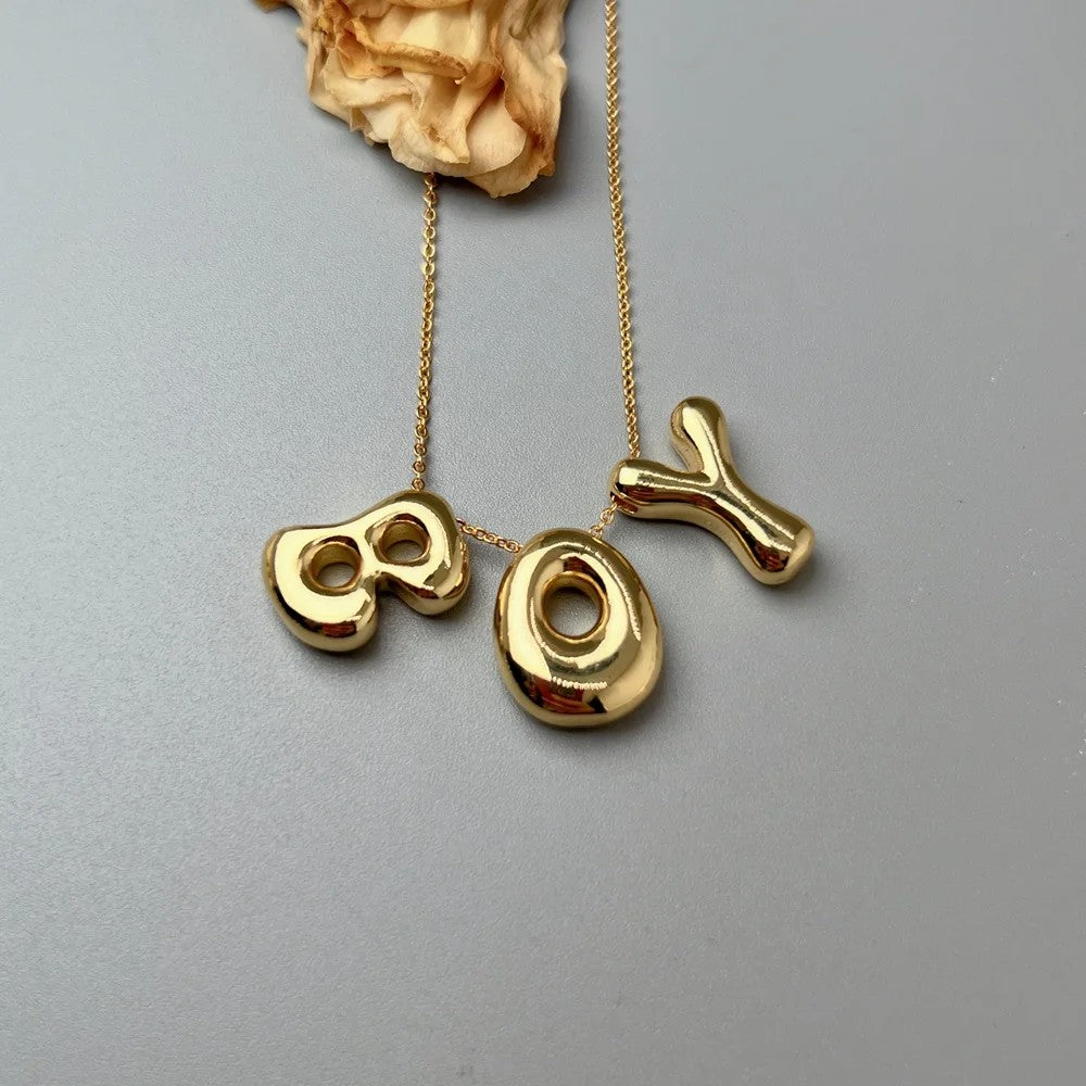 Red Enamel Initial W Necklace
