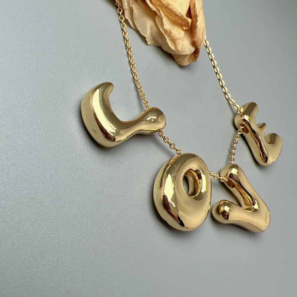 Red Enamel Initial W Necklace