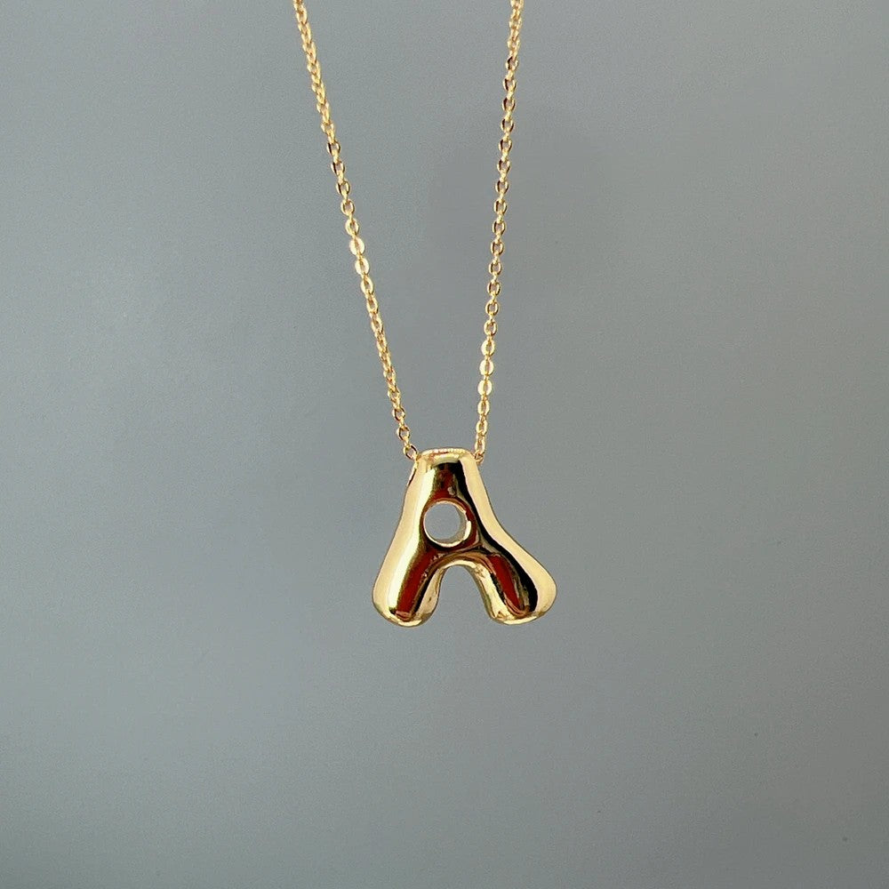 Red Enamel Initial W Necklace