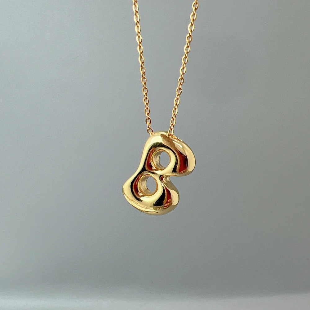Red Enamel Initial W Necklace