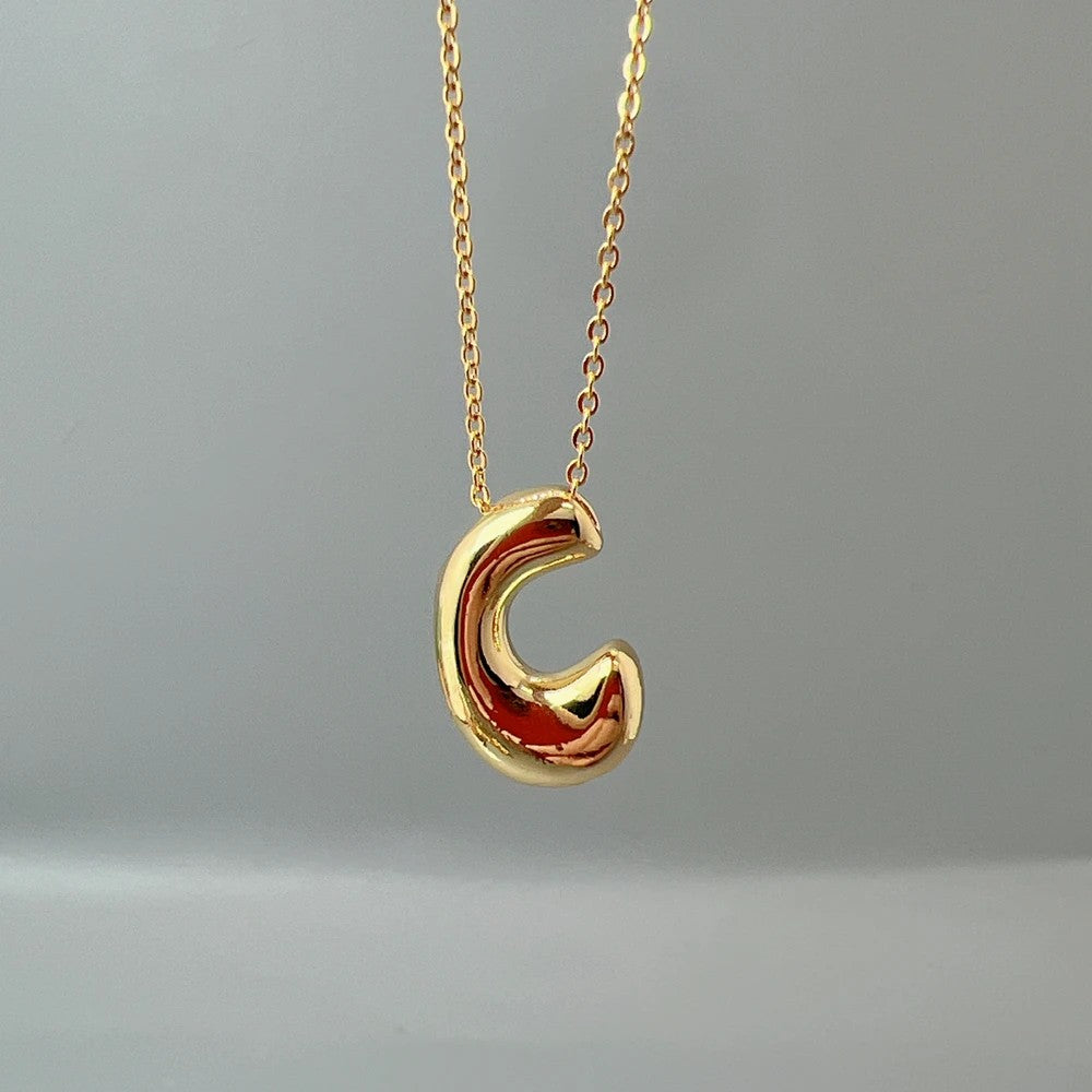 Red Enamel Initial W Necklace