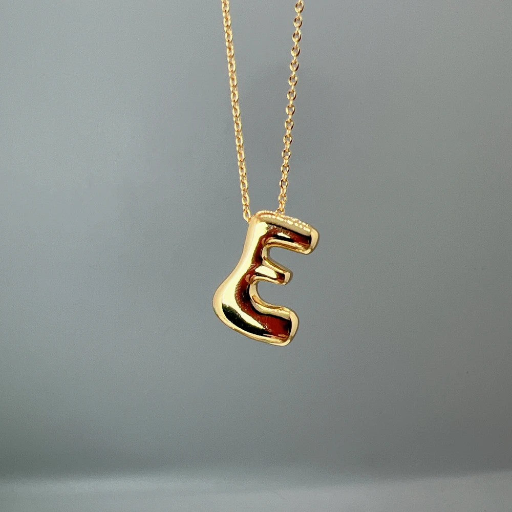 Red Enamel Initial W Necklace