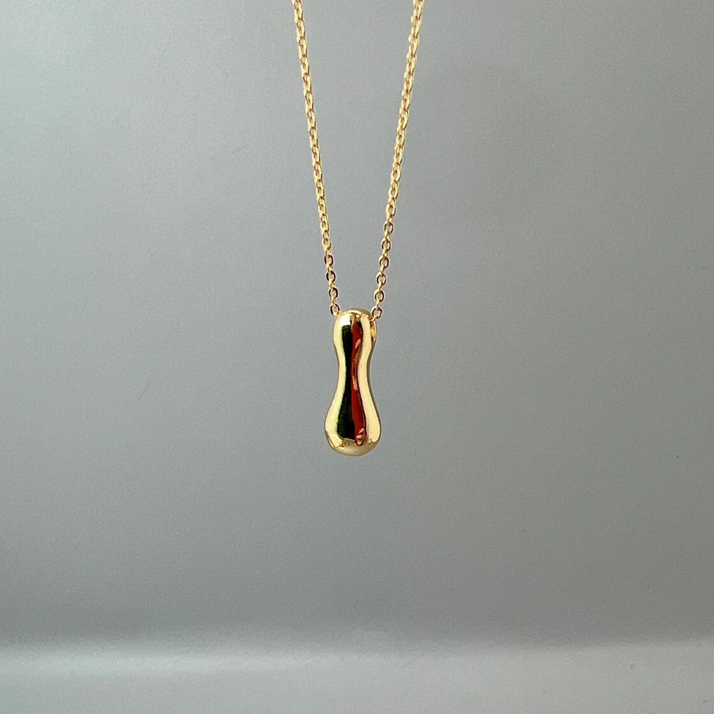 Red Enamel Initial W Necklace