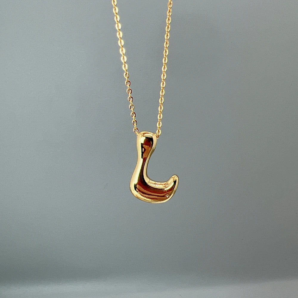 Red Enamel Initial W Necklace
