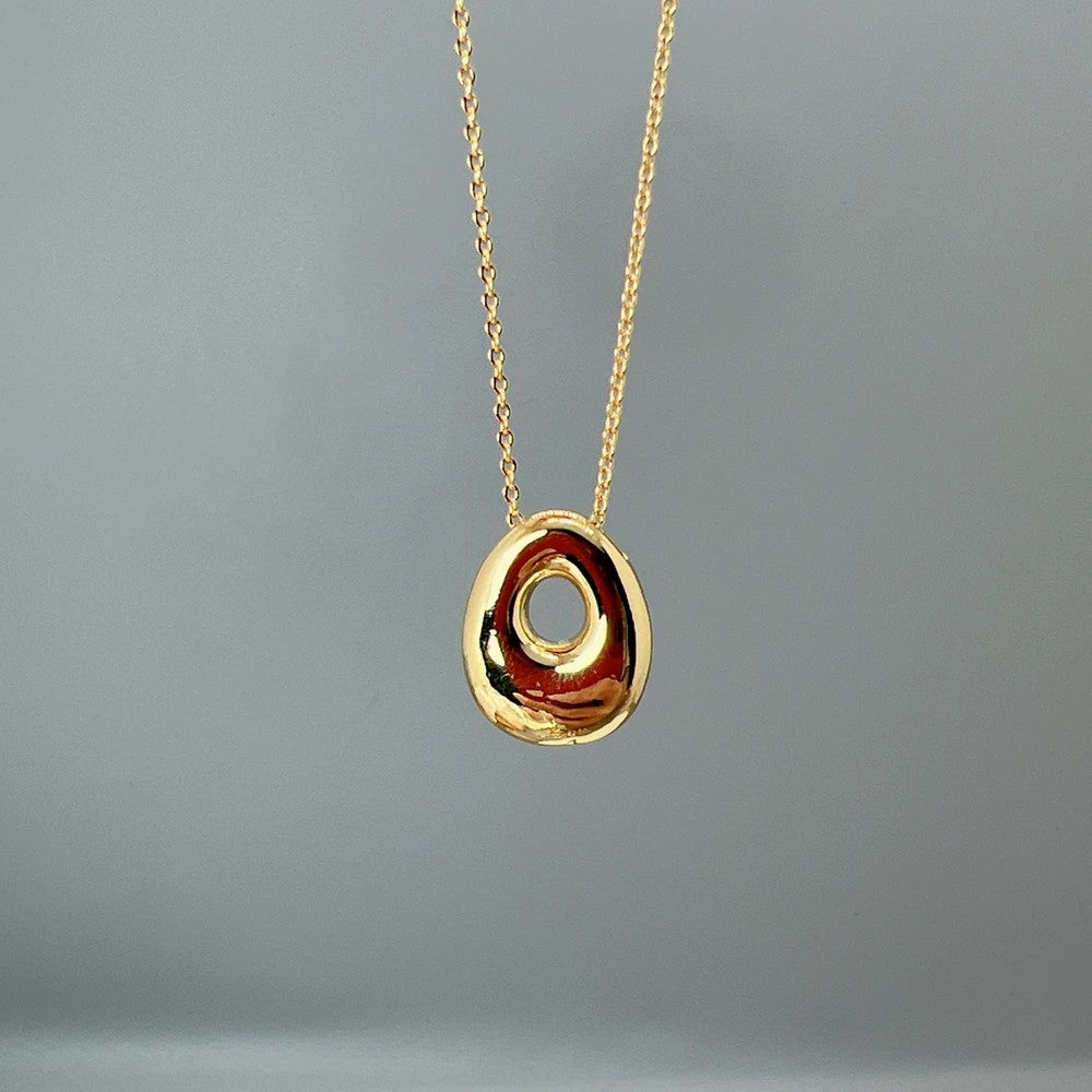 Red Enamel Initial W Necklace