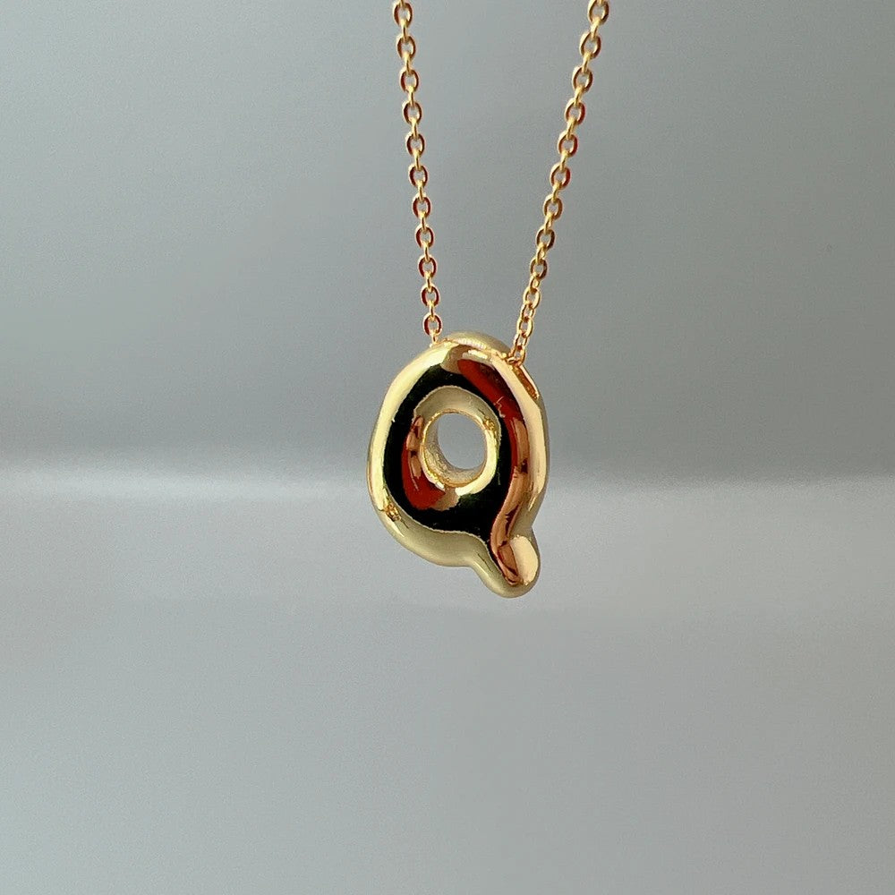 Red Enamel Initial W Necklace